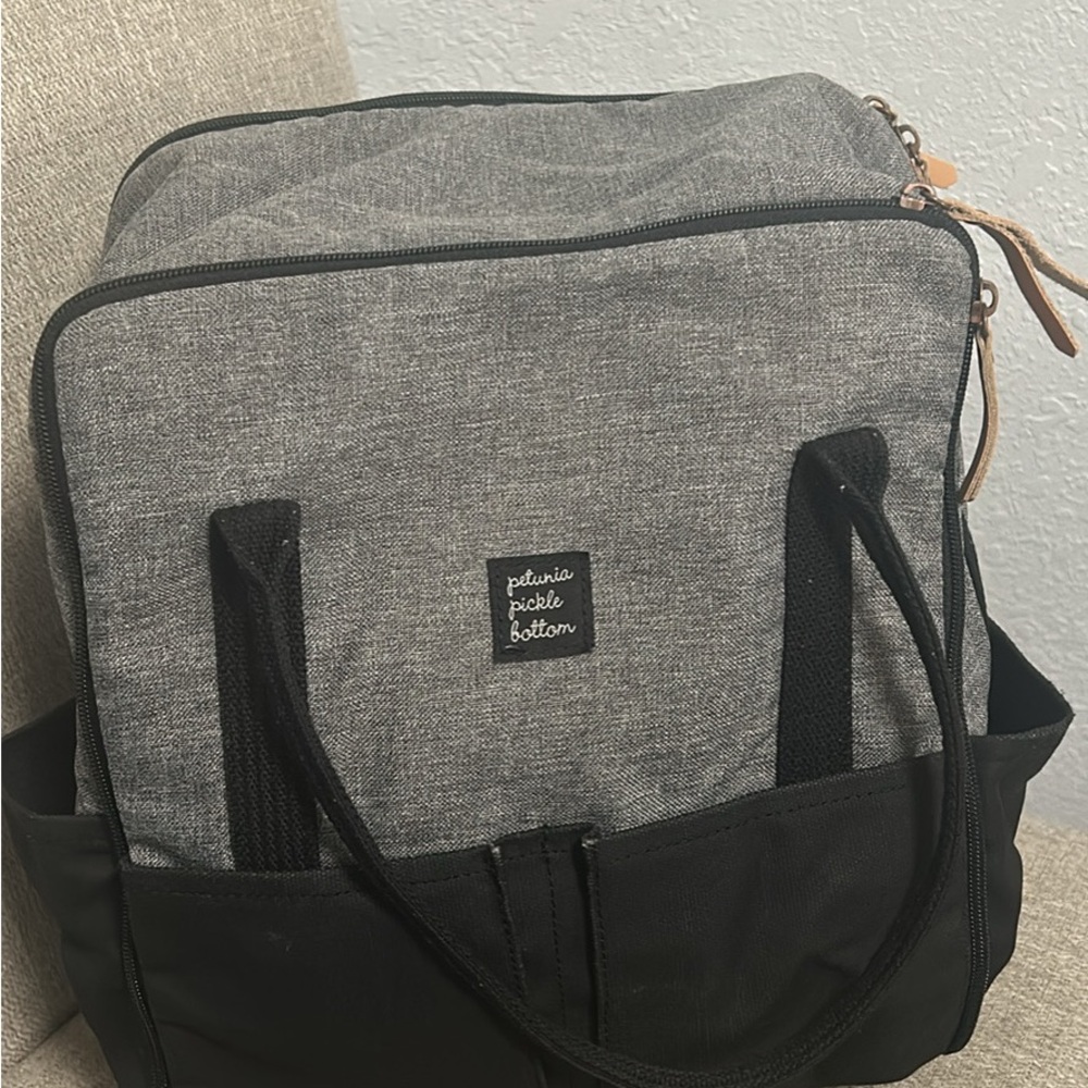 Petunia Pickle Bottom Charcoal and Black Baby Bag